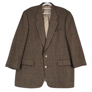 Austin Reed Dillard's Plaid Blazer Wool Sport Coat Men's Brown Green
